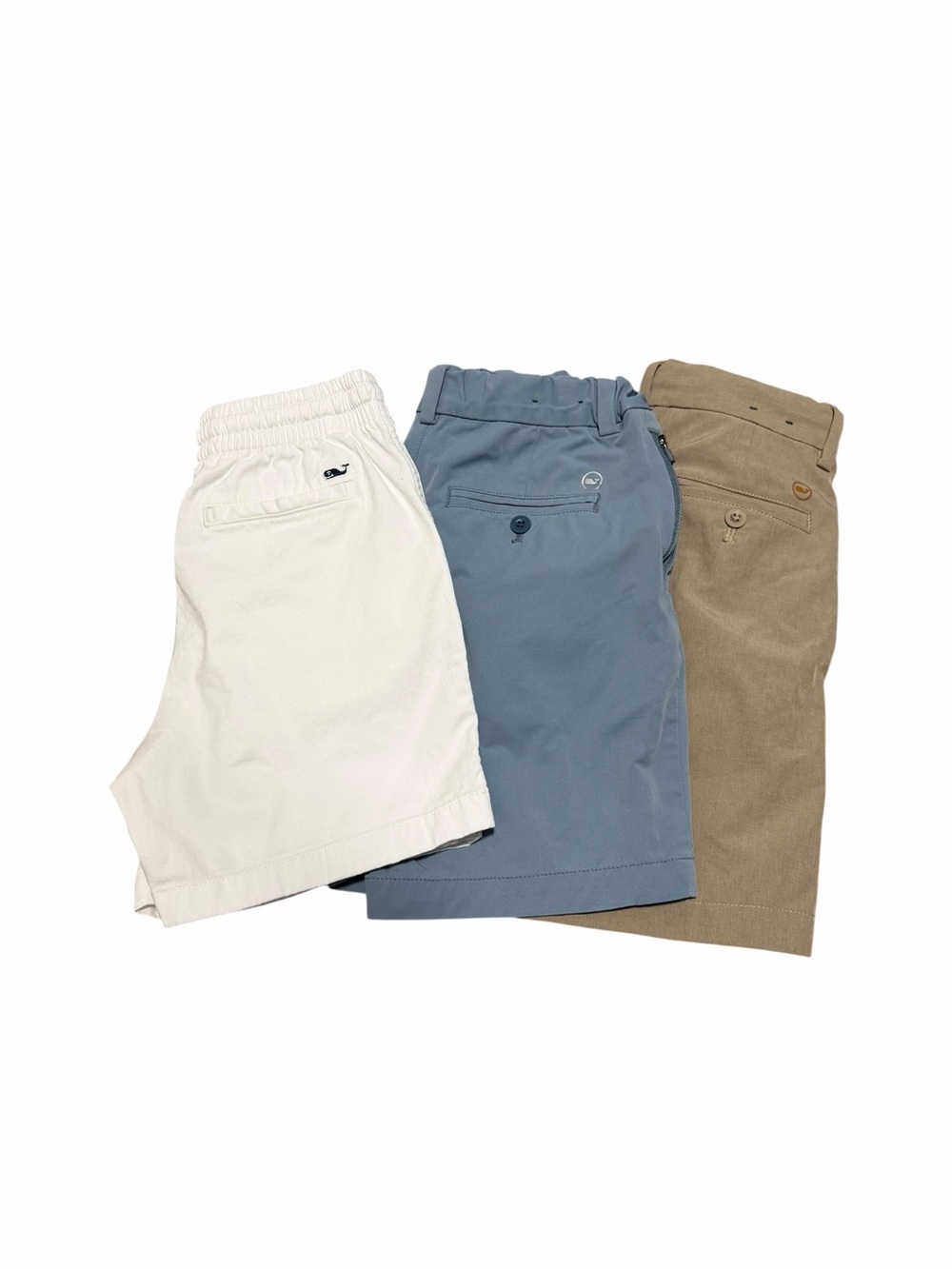 Vineyard Vines Boys Shorts Bundle of 3 | White Blue Tan | Size 10 & 12
